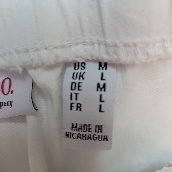 Denim & Co Womens Capri Shorts Size Medium White Pull On Elastic Front Pockets - Picture 5 of 6